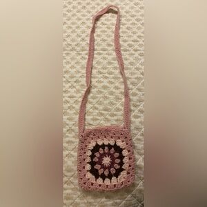 Handcrafted Pink Crochet Shoulder Bag